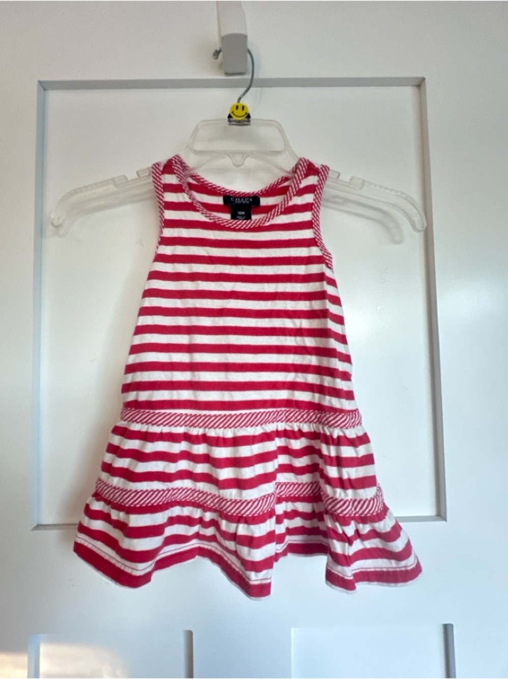 Chaps Red and White Striped Sleeveless Summer Tank Dress Memorial Day Comfort 18